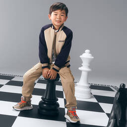 Versace-بنطلون كارغو قطن تويل لون بيج للأولاد | Childrensalon Outlet