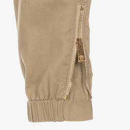 Versace-بنطلون كارغو قطن تويل لون بيج للأولاد | Childrensalon Outlet