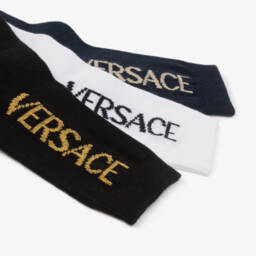 Versace-Boys Black and Blue Ankle Socks | Childrensalon Outlet