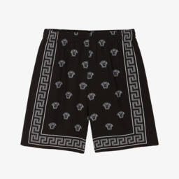 Versace-Boys Black Bandana Print Shorts | Childrensalon Outlet