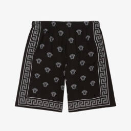 Versace-Boys Black Bandana Print Shorts | Childrensalon Outlet