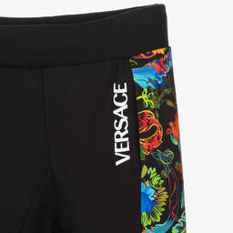 Versace-Черные джоггеры с принтом Barocco для мальчиков | Childrensalon Outlet