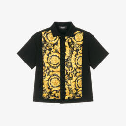 Versace-قميص ميلانو باروك أسود للأولاد | Childrensalon Outlet