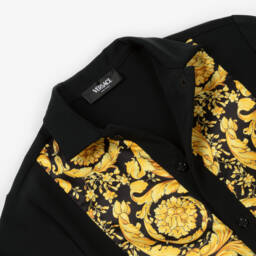 Versace-قميص ميلانو باروك أسود للأولاد | Childrensalon Outlet