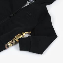 Versace-توب بسحاب وايلد باروكو قطن لون أسود | Childrensalon Outlet