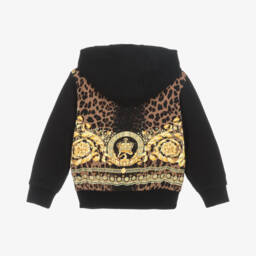 Versace-توب بسحاب وايلد باروكو قطن لون أسود | Childrensalon Outlet