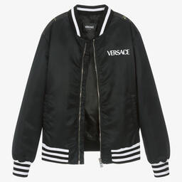Versace-Черная куртка-бомбер для мальчиков | Childrensalon Outlet