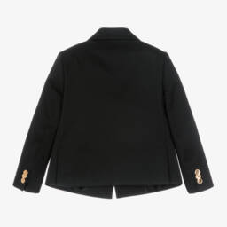 Versace-Boys Black Cotton Blazer Jacket | Childrensalon Outlet
