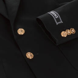Versace-Boys Black Cotton Blazer Jacket | Childrensalon Outlet