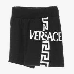 Versace-Boys Black Cotton Greca Shorts | Childrensalon Outlet