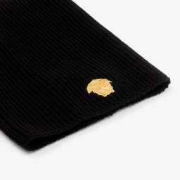 Versace-Boys Black Embroidered Wool Snood | Childrensalon Outlet