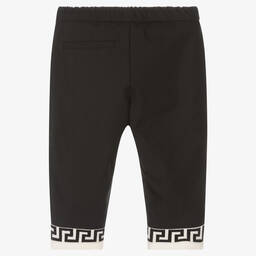 Versace-بنطلون أطفال ولادي قطن تويل لون أسود | Childrensalon Outlet