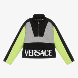 Versace-Boys Black & Grey Cotton Sweatshirt | Childrensalon Outlet