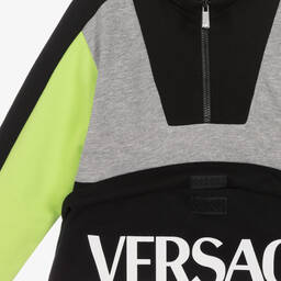 Versace-Boys Black & Grey Cotton Sweatshirt | Childrensalon Outlet