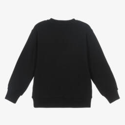 Versace-Черный хлопковый свитшот с леопардовым логотипом | Childrensalon Outlet