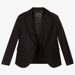 Versace-Boys Black Wool Tuxedo Suit | Childrensalon Outlet