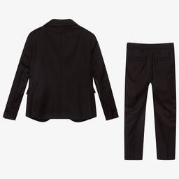 Versace-Boys Black Wool Tuxedo Suit | Childrensalon Outlet