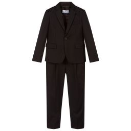 Versace-Boys Black Wool Tuxedo Suit | Childrensalon Outlet