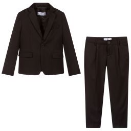 Versace-Boys Black Wool Tuxedo Suit | Childrensalon Outlet