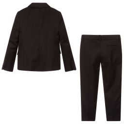Versace-Boys Black Wool Tuxedo Suit | Childrensalon Outlet
