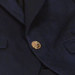 Versace-Синий шерстяной блейзер Barocco для мальчиков | Childrensalon Outlet