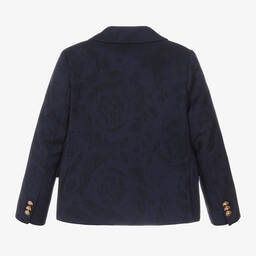 Versace-Синий шерстяной блейзер Barocco для мальчиков | Childrensalon Outlet