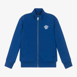Versace-توب بسحّاب قطن لون أزرق للأولاد | Childrensalon Outlet