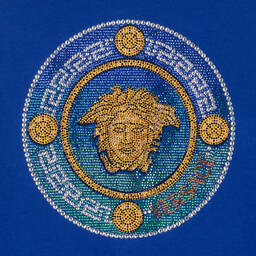 Versace-توب هودي قطن لون أزرق للأولاد | Childrensalon Outlet