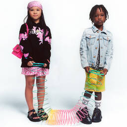 Versace-جاكيت قطن دنيم لون أزرق فاتح للأولاد | Childrensalon Outlet