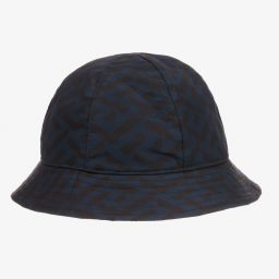 Versace-Синяя шапка с принтом Greca для мальчиков | Childrensalon Outlet