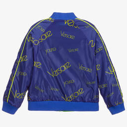 Versace-Boys Blue & Green Logo Jacket | Childrensalon Outlet