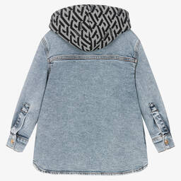 Versace-Синяя джинсовая куртка с капюшоном | Childrensalon Outlet