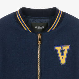 Versace-Boys Blue Wool Medusa Jacket | Childrensalon Outlet