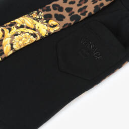 Versace-Черные шорты из хлопка Wild Barocco для мальчиков | Childrensalon Outlet