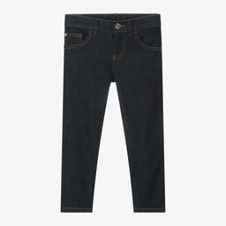 Versace-جينز قطن دنيم لون أزرق داكن للأولاد | Childrensalon Outlet