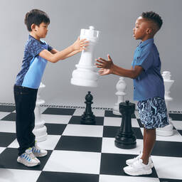 Versace-جينز قطن دنيم لون أزرق داكن للأولاد | Childrensalon Outlet