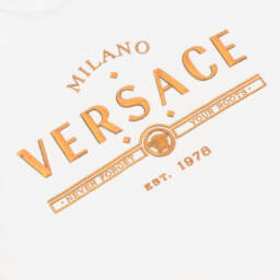 Versace-Boys Gold-Emblazoned Cotton Tee | Childrensalon Outlet