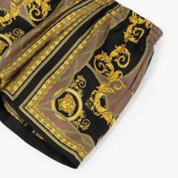 Versace-Boys Golden Silk Baroque Shorts | Childrensalon Outlet