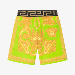 Versace-جوغرز قطن لون أخضر بنقشة الباروك للأولاد | Childrensalon Outlet
