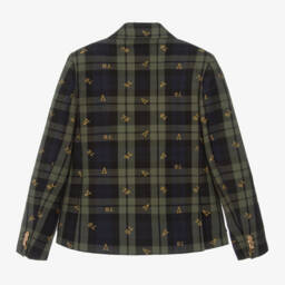 Versace-Boys Green Check Cotton Blazer | Childrensalon Outlet