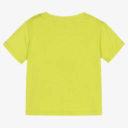 Versace-تيشيرت أطفال ولادي قطن لون أخضر ليموني | Childrensalon Outlet