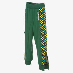 Versace-Boys Green La Greca Joggers | Childrensalon Outlet