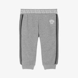 Versace-بنطلون رياضي قطن لون رمادي للأولاد | Childrensalon Outlet