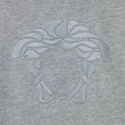 Versace-توب هودي قطن لون رمادي مونّس للأولاد | Childrensalon Outlet