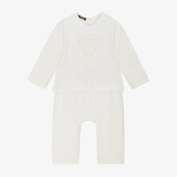 Versace-Boys Ivory Logo Cotton Set | Childrensalon Outlet