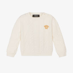 Versace-Boys Ivory Wool Knit Sweater | Childrensalon Outlet