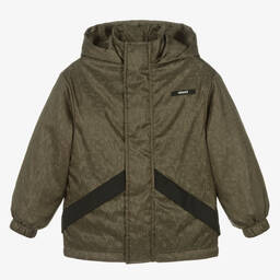 Versace-Boys Khaki Green Padded Jacket | Childrensalon Outlet