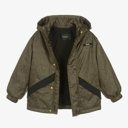 Versace-Boys Khaki Green Padded Jacket | Childrensalon Outlet