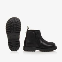 Versace-بوت تشيلسي جلد لون أسود للأولاد | Childrensalon Outlet