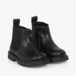 Versace-بوت تشيلسي جلد لون أسود للأولاد | Childrensalon Outlet